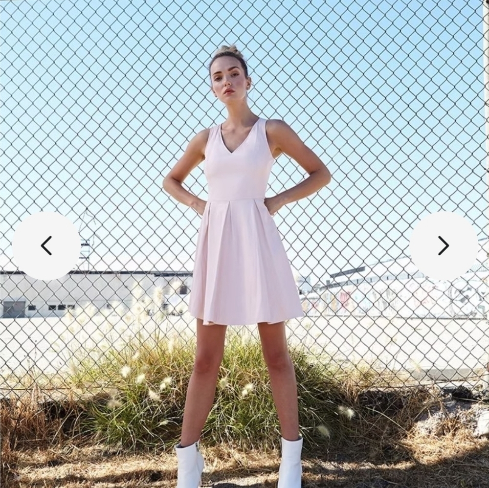 AS by DF kathryn leather dress color pink champagne size S